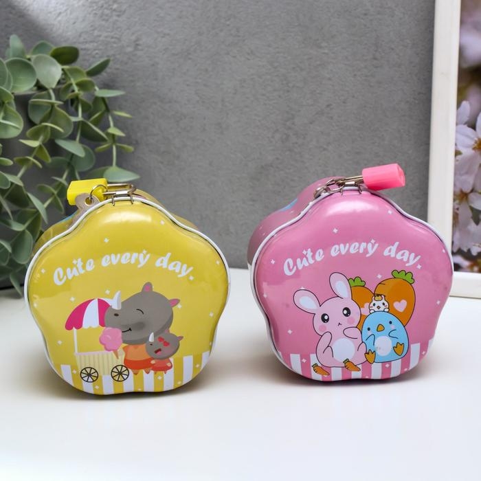 Копилка металл цветочек Копилка металл цветочек "Зверушка" МИКС 7,2х9,5х9,5 см