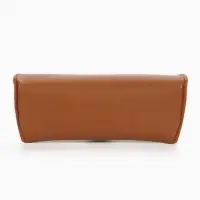 Футляр для очков на кнопке, 16&times;3.5&times;6.5 см, коричневый