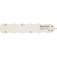 Сетевой фильтр BigTech ST510-5-W(5р/5м/10А/2,2кВт/3х0,75 мм2/белый)