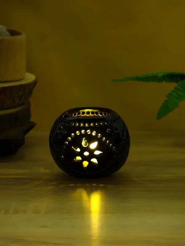 Аромалампа «Шар», 9×9×8 см, керамика, тёмно-коричневая