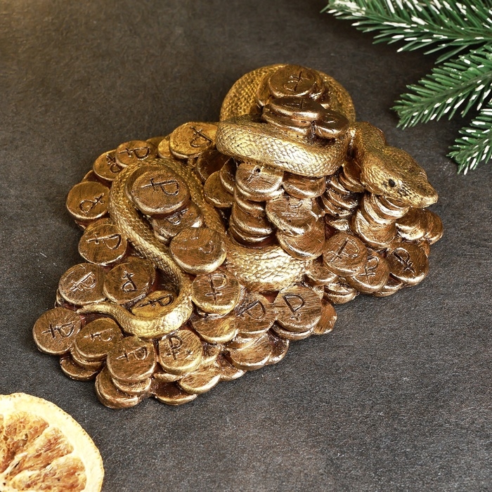 Новый год. Символ 2025. Фигура Новый год. Символ 2025. Фигура "Змея денежная" бронза, 6х17см