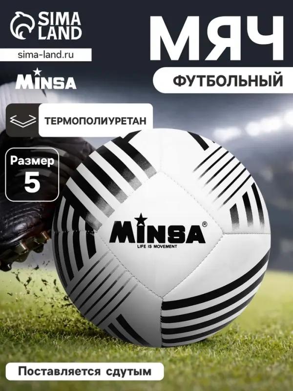 Футбольный мяч MINSA, машинная сшивка, 32 панели, р. 5, TPU