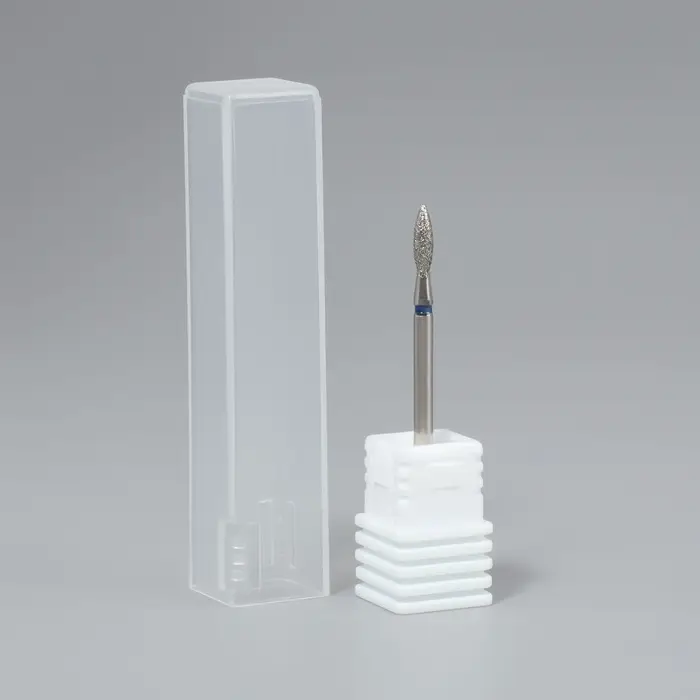 Фреза алмазная для маникюра &laquo;Пламя&raquo;, средняя зернистость, 2.5&times;10 мм, в пластиковом футляре