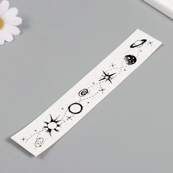 Переводная тату на тело чёрная «Браслет. Космос», 20×3 см Переводная тату на тело чёрная «Браслет. Космос», 20×3 см