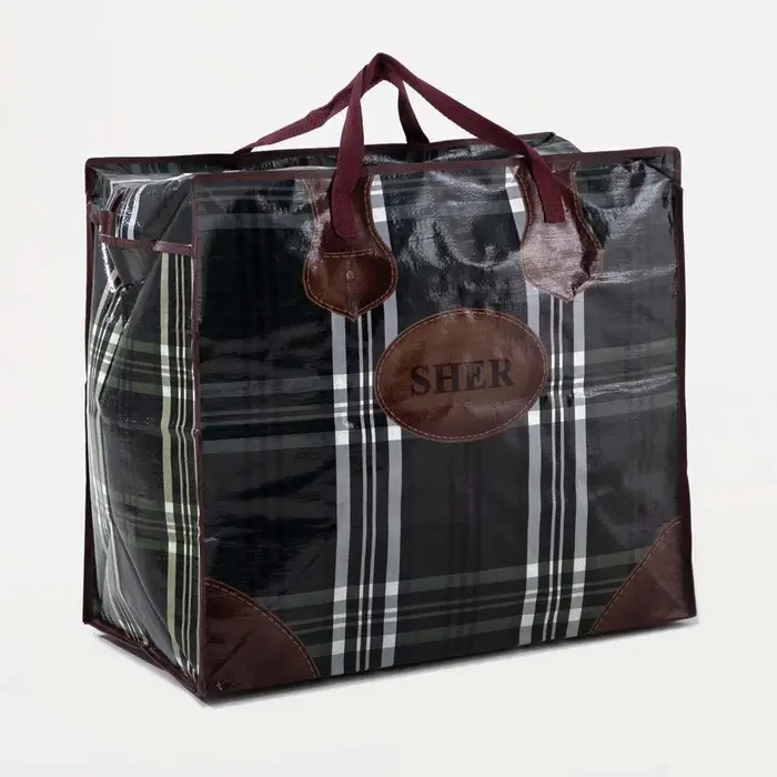 Сумка хозяйственная SHER на молнии, 73 л, 53&times;29&times;48 см, зелёная