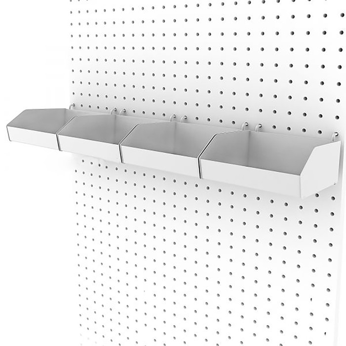 Металлический контейнер для перфорированной панели ДСП 150×150×60 мм, цвет белый