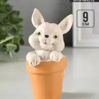 Фигурка гипс &laquo;Кролик в горшке&raquo;, 9&times;5 см, цветной
