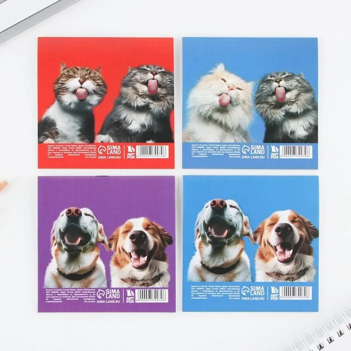 Блокнот 10&times;10, 16 л. &laquo;Животные&raquo; МИКС