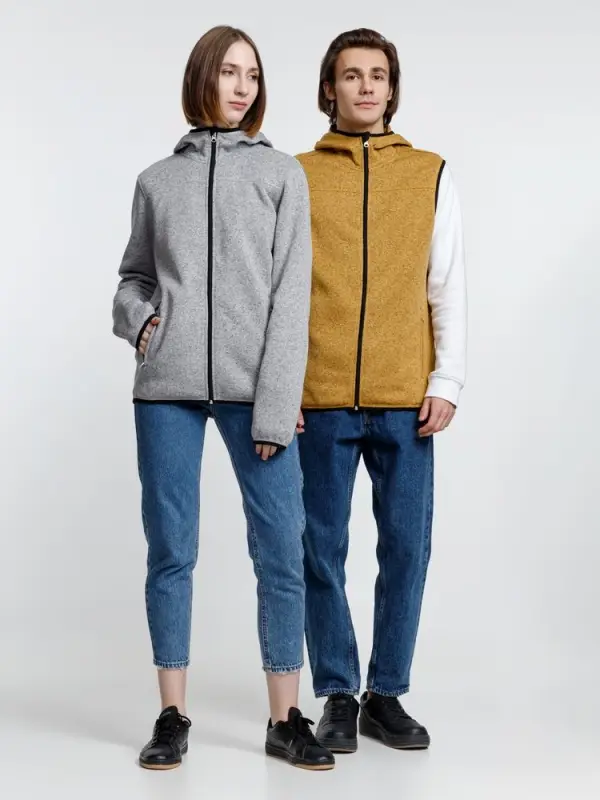 Жилет с капюшоном унисекс Gotland, горчичный, размер S Жилет с капюшоном унисекс Gotland, горчичный, размер S