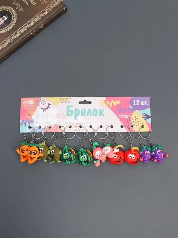 Брелок резина Брелок резина "Фруктики-смайлики" МИКС 2,7х2,6х1,6 см