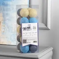 Гирлянда &laquo;Нить&raquo; 5 м с насадками &laquo;Клубки небесные&raquo;, IP20, прозрачная нить, 20 LED, свечение тёплое белое, 220 В