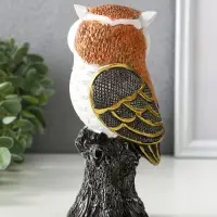 Фигурка полистоун &laquo;Мудрая сова Мадлен&raquo;, белая с золотом, 15&times;7.5&times;8 см