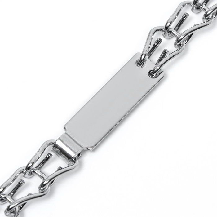 Ошейник - удавка с табличкой под гравировку, плетённый, 40 см, толщина проволоки 2 мм Ошейник - удавка с табличкой под гравировку, плетённый, 40 см, толщина проволоки 2 мм