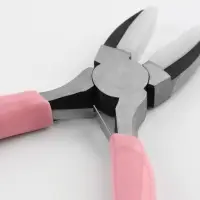 Плоскогубцы с нейлоновыми насадками, для рукоделия, 14&times;6.5 см, цвет серебряный/розовый