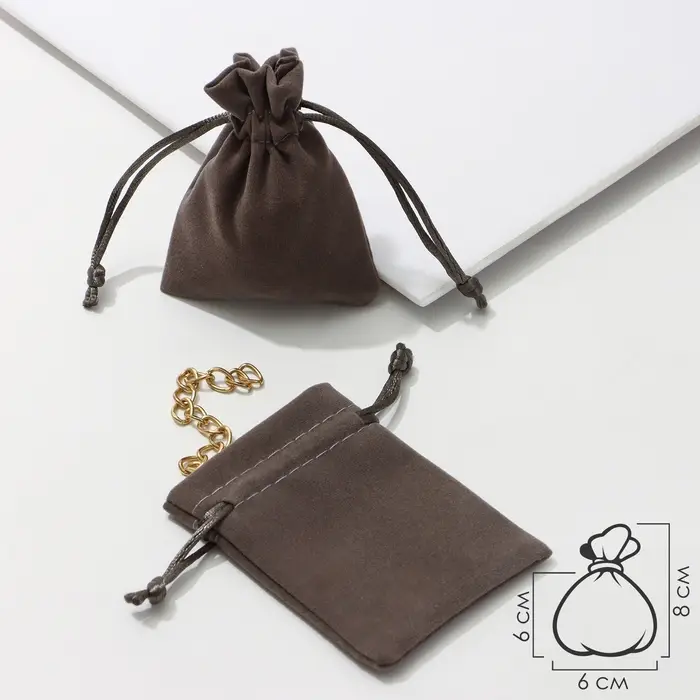 Мешочек бархатный «Классика», 6×8 см ( + - 1 см), серый Мешочек бархатный «Классика», 6×8 см ( + - 1 см), серый