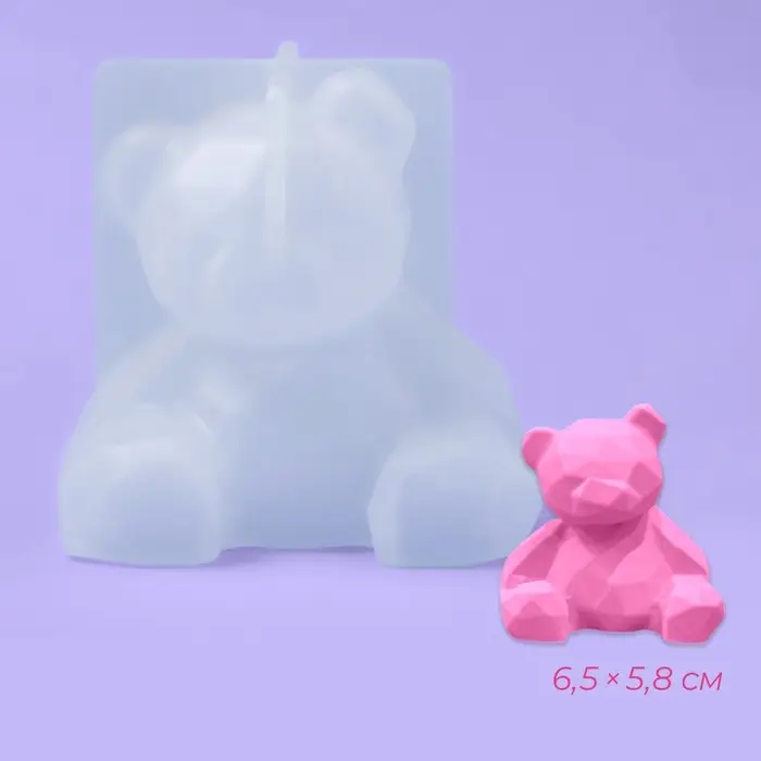 Молд для заливки &laquo;Медвежонок&raquo;, силикон, 6.5&times;5.8 см, прозрачный