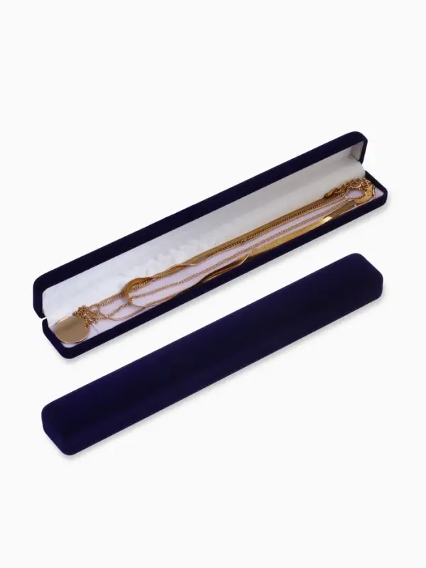 Футляр бархатный под браслет, цепочку, часы &laquo;Пенал&raquo;, 23.5&times;3 см, синий