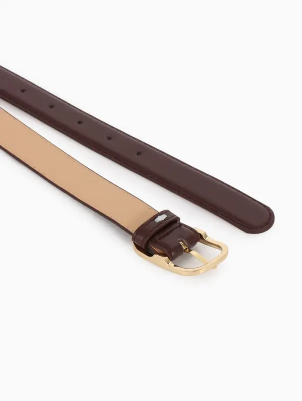 Ремень жен 05-01-01-01, Июнь2512, 3*0,3*110 см, без винта, пряж золото, 1 прокол, коричневый   10903