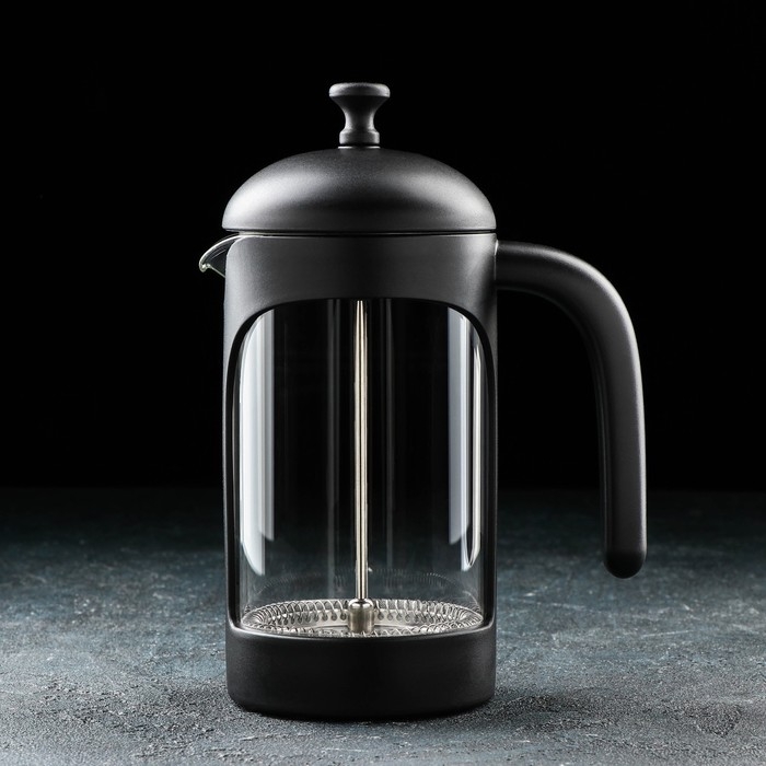 Чайник заварочный френч - пресс Magistro «Хельсинки», 600 мл, стекло, цвет чёрный Чайник заварочный френч - пресс Magistro «Хельсинки», 600 мл, стекло, цвет чёрный
