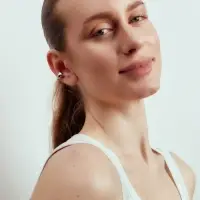 Серьга кафф &laquo;Сердце. Сияние&raquo;, белая в серебре