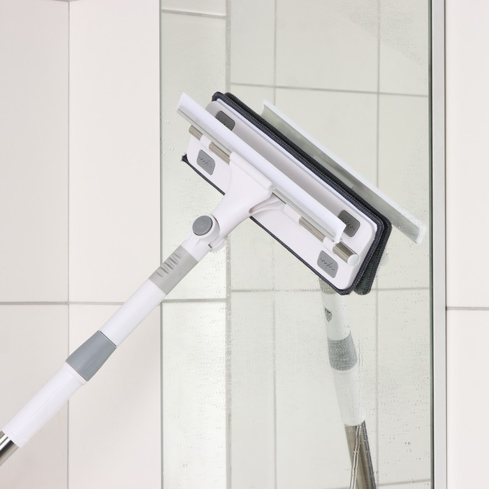 Щётка для окон Raccon, фиксатор, стальная телескопическая ручка 65(105) см, водосгон 28,5 см, насадка из микрофибры 28,5×8,5 см Щётка для окон Raccon, фиксатор, стальная телескопическая ручка 65(105) см, водосгон 28,5 см, насадка из микрофибры 28,5×8,5 см