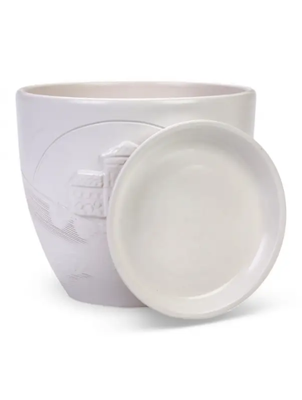 Горшок цветочный с поддоном 5 л, d122/h19,5 см белый керамика, Горшок цветочный с поддоном 5 л, d122/h19,5 см белый керамика, "Голландия" (М)