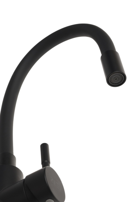 Смеситель для кухни ZEIN Z2754, гибкий силикон излив, картридж 35 мм, нерж. сталь, черный Смеситель для кухни ZEIN Z2754, гибкий силикон излив, картридж 35 мм, нерж. сталь, черный