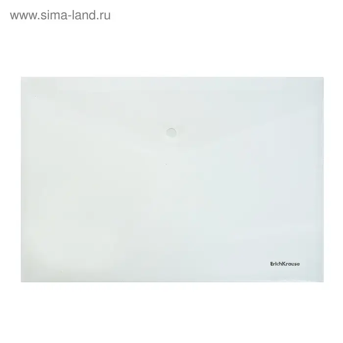 Папка-конверт на кнопке А4, 120 мкм, ErichKrause Fizzy Clear, прозрачная