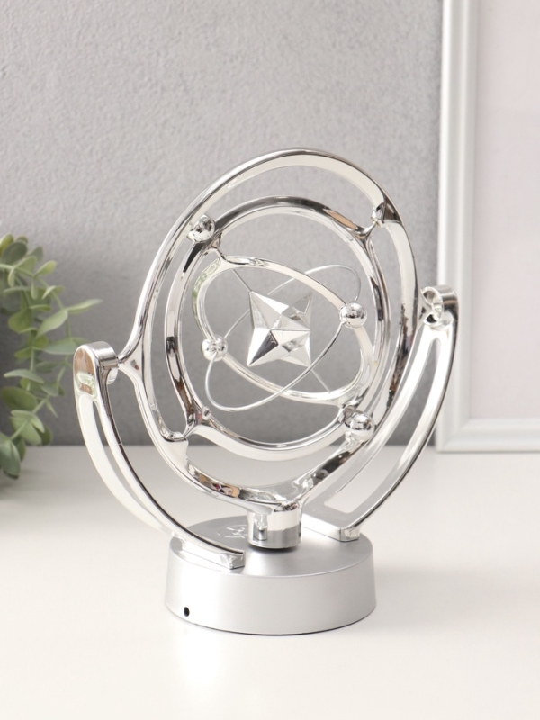 Маятник пластик Маятник пластик "Остроконечная звезда" серебро, от USB, от 4AA 10,8х23,5х24 см