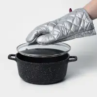 Набор прихваток Доляна &laquo;Профи&raquo;, 2 шт., 30&times;16&times;2 см, полиэстер, серый