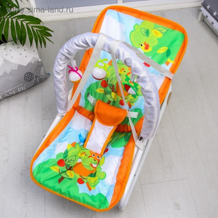 Шезлонг-качалка для новорождённых «Лесная сказка», игровая дуга, съёмные игрушки МИКС Шезлонг-качалка для новорождённых «Лесная сказка», игровая дуга, съёмные игрушки МИКС