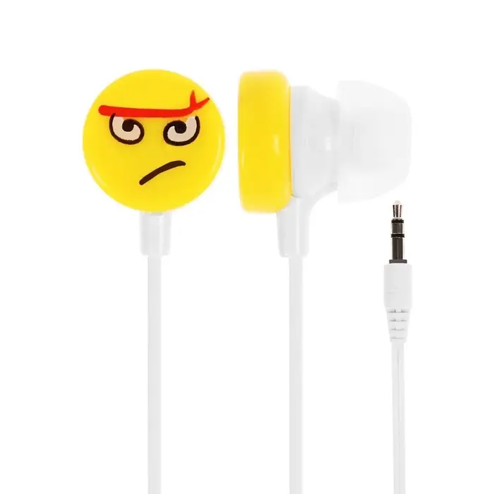 Наушники Luazon &laquo;Смайлики&raquo; LN-1, вакуумные, желто-белые
