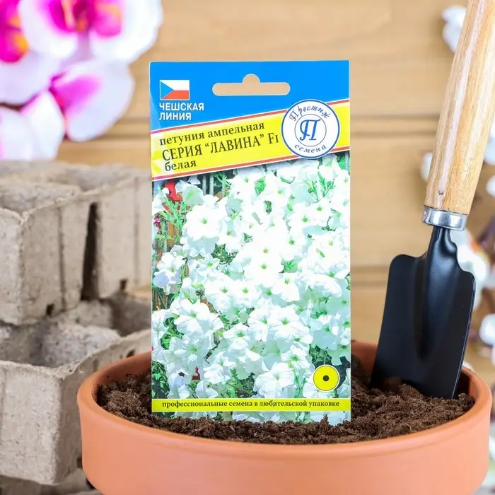 Семена цветов Петуния ампельная крупноцветковая Семена цветов Петуния ампельная крупноцветковая "Лавина" Белая F1, О, драже 10 шт