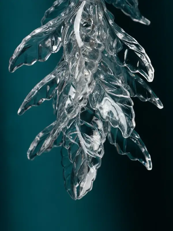 Украшение ёлочное "Льдинка" листики, 12х4,5 см, прозрачный