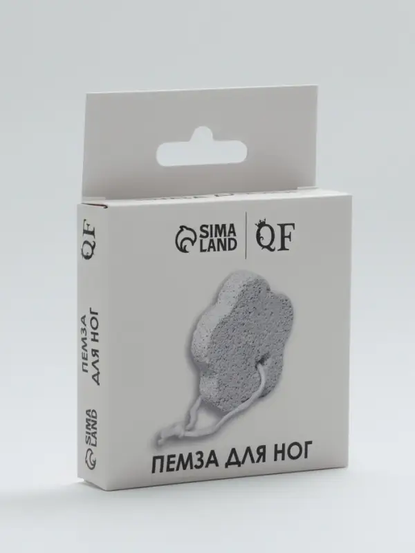 Пемза для педикюра «Цветок», с подвесом, 7.5×7.5 см, в коробке, белая