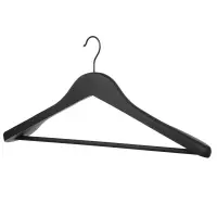 VETTA Вешалка деревянная для верхней одежды, софт тач, 44.5x23x5,8см, черная