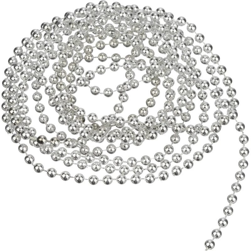 Бусы новогодние  из полистирола Серебрянная / 270х0,5см арт.94067