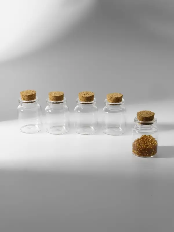 Баночки для хранения бисера, d=3&times;4.5 см, 5 шт.