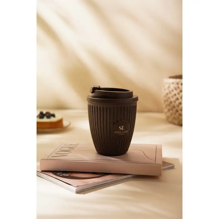 Стакан для кофе SL Home, 250 мл, 9.5&times;12.5 см, с крышкой, коричневый