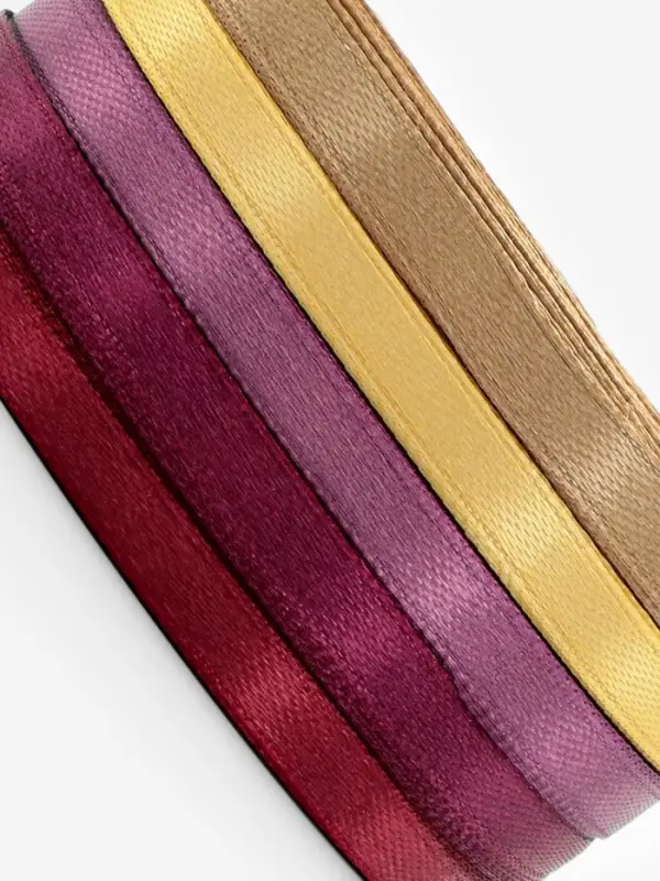 Атласная лента, набор 5 шт. &laquo;Осень&raquo;, 6 мм, 23&plusmn;1 м