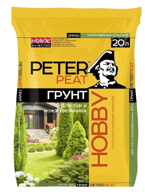 Грунт для Туи и Можжевельника Грунт для Туи и Можжевельника "PETER PEAT", линия Хобби, 20 л