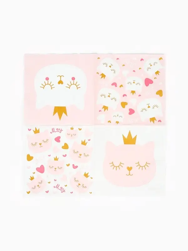 Сервировочные салфетки, Котенок Принцесса, 33*33 см, 20 шт.