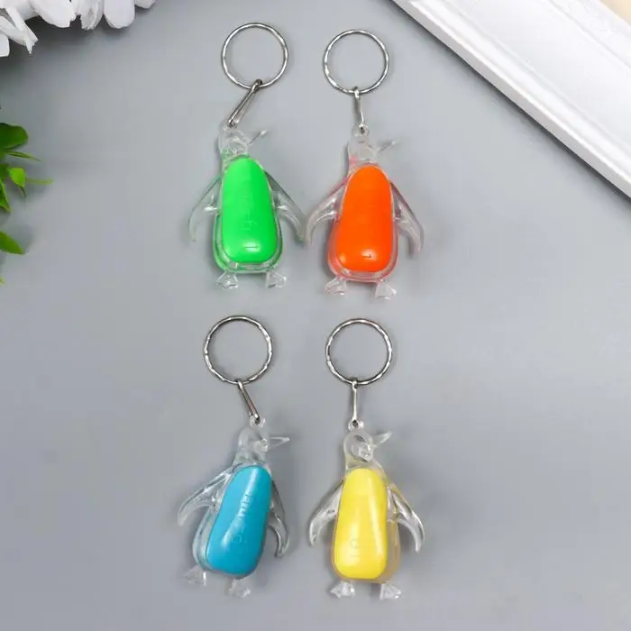 Фонарик брелок для ключей на кольце «Пингвин», МИКС Фонарик брелок для ключей на кольце «Пингвин», МИКС