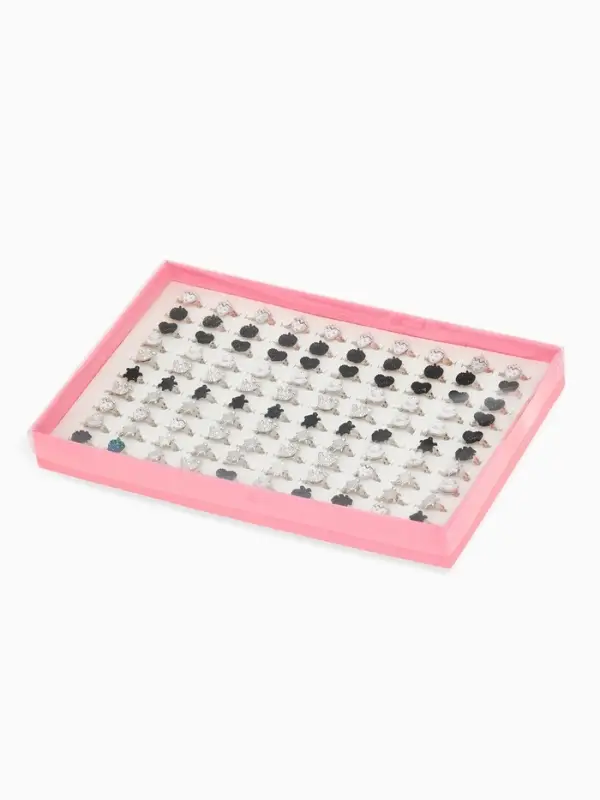 Кольцо &laquo;Выбражулька. Металлик&raquo;, форма МИКС, цвет серебро, чёрный, безразмерное