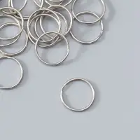 Соединительное кольцо для брелоков, металл под серебро, 2.2&times;2.2 см, набор 50 шт.
