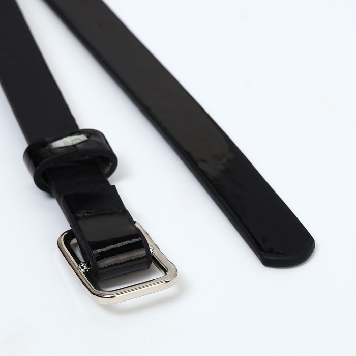 Ремень женский, ширина 1,3 см, пряжка металл, цвет чёрный Ремень женский, ширина 1,3 см, пряжка металл, цвет чёрный
