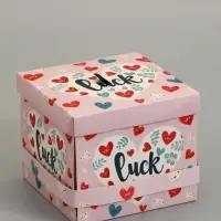Коробка подарочная "Бабочки, Удачи" 14,5 х 14,5 х 12,7 см