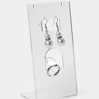 Подставка под гарнитур, серьги, кольцо, кулон, 7&times;4.5&times;14 см, оргстекло 2 мм