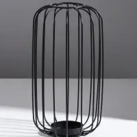 Металлический подсвечник на 1 свечу &laquo;Лофт. Прутья&raquo;, чёрный, 24&times;13.5&times;13.5 см