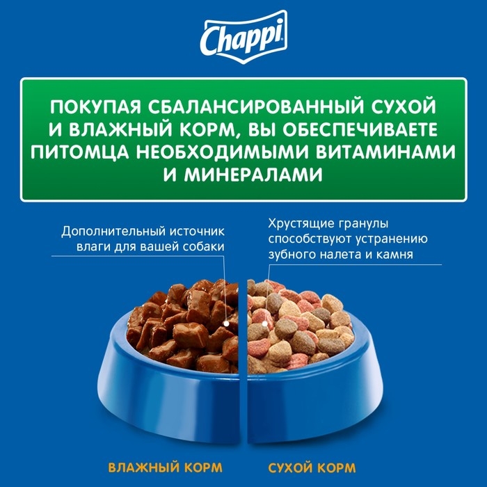 Сухой корм Chappi  Сухой корм Chappi "Мясное изобилие" для собак, 15 кг.